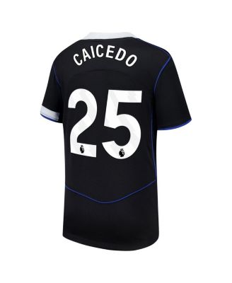 Big Boys and Girls Mois&eacute;s Caicedo Black Chelsea 2025/26 Third Replica Player Jersey