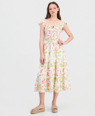 Self Esteem - Juniors' Sleeveless Floral Midi Dress