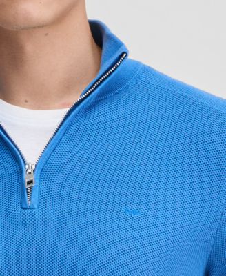 Men's Mouline Texture Quarter-Zip Sweater
