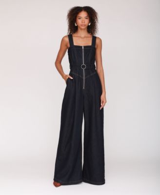 Avec Les Filles - Women's Zip-Front Corset Jumpsuit