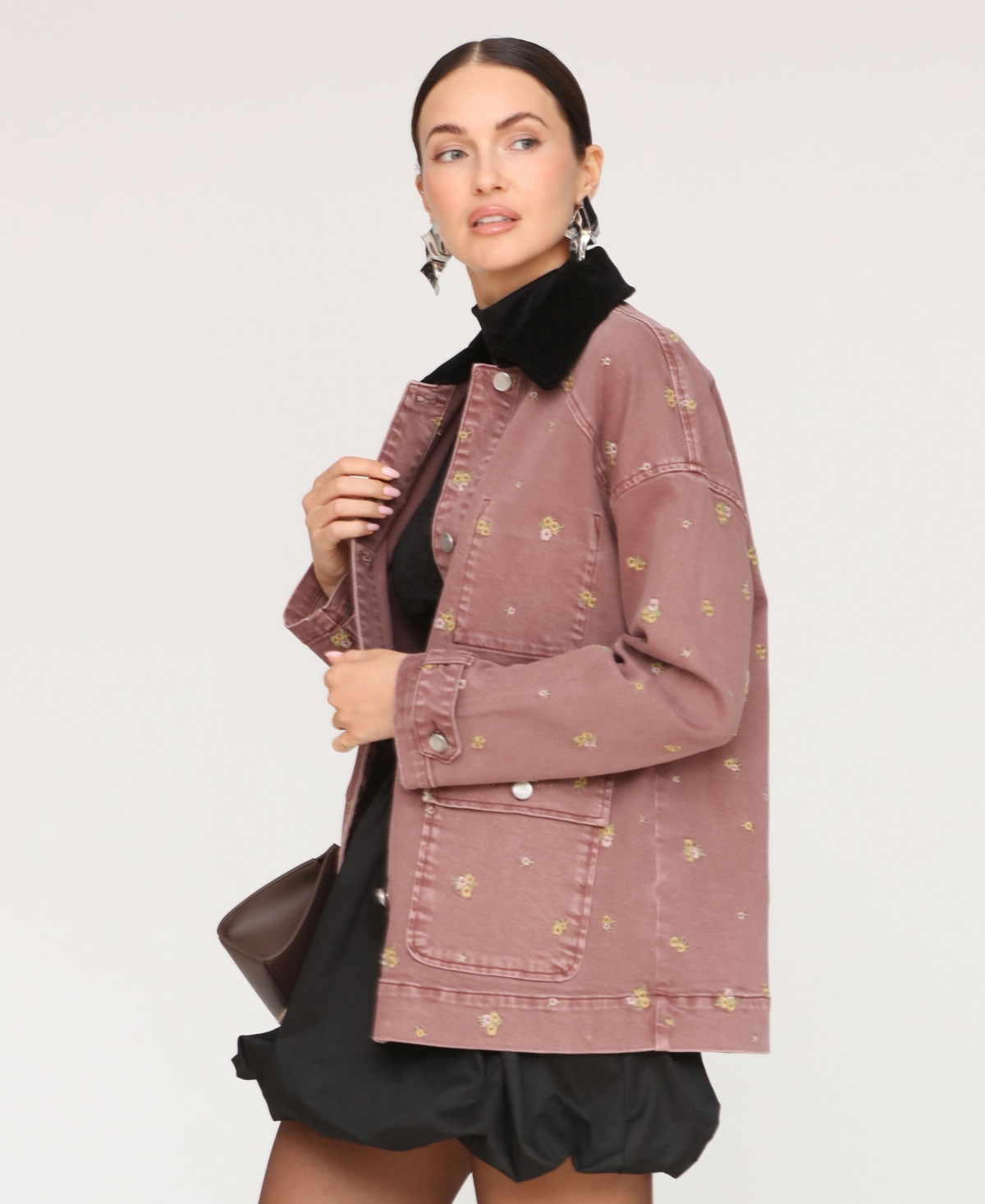 Avec Les Filles Women's Spread Collar Barn Jacket