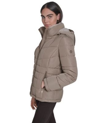 Women's Stand Collar Lined Puffer Jacket