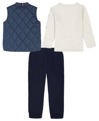 Boys' Toddler 2T-4T Crewneck T-Shirt, Vest and Pants, 3-Piece Set