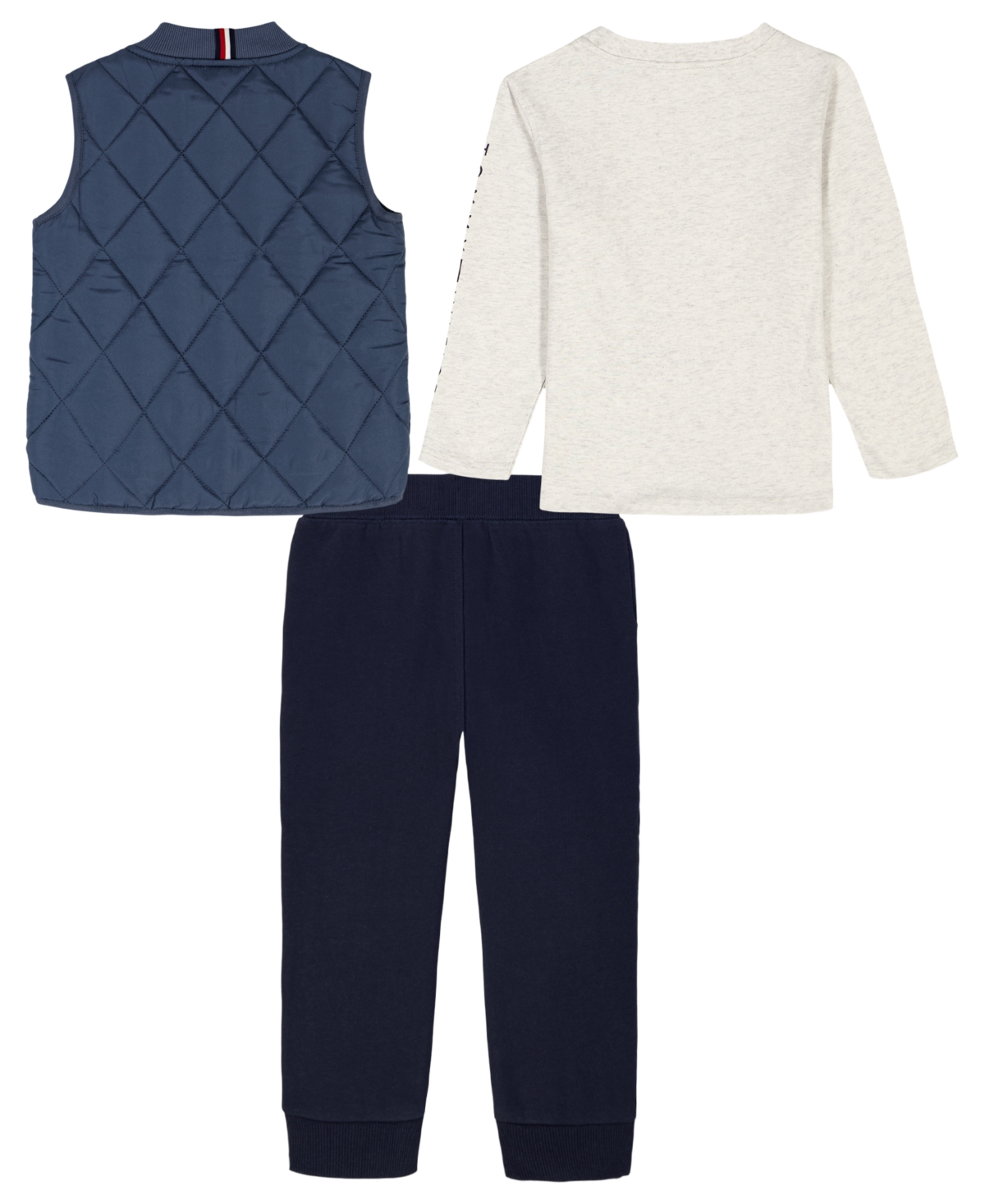 Tommy Hilfiger Boys Toddler 2T-4T 3-Piece Crewneck T-Shirt, Vest and Pants Set