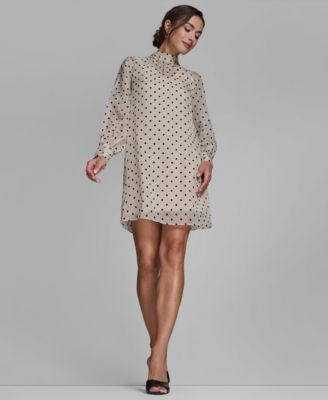 Women's Organza Mock Neck Two-Piece Shift Dress