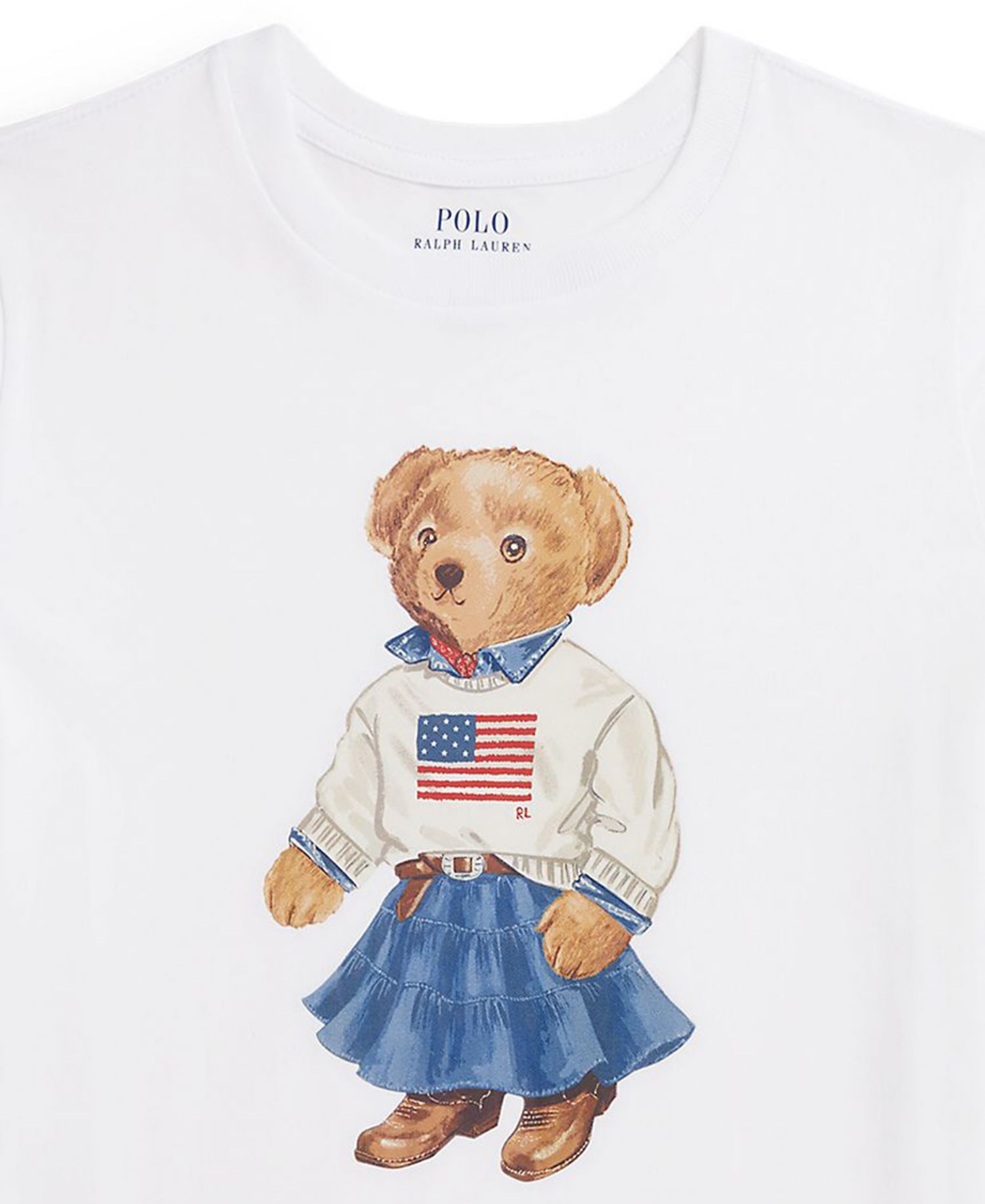 Girls' 7-16 Polo Bear Printed Short-Sleeve T-Shirt