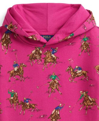Girls' 2T-6X Equestrian Printed Pull-On Hoodie