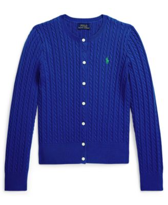 Polo Ralph Lauren - Girls 7-16 Mini-Cable Long-Sleeve Cardigan Sweater