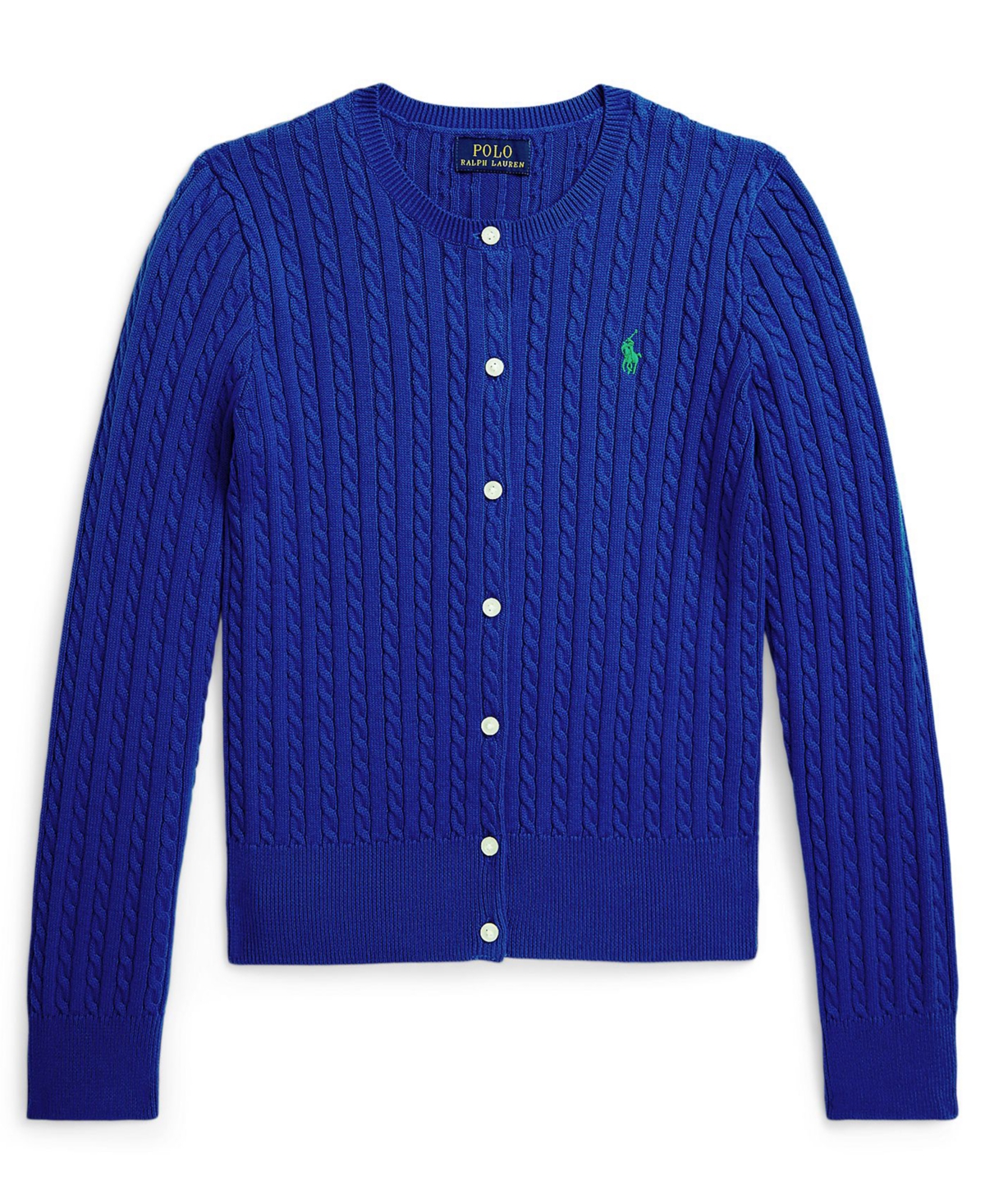 Polo Ralph Lauren Girls 7-16 Mini-Cable Long-Sleeve Cardigan Sweater