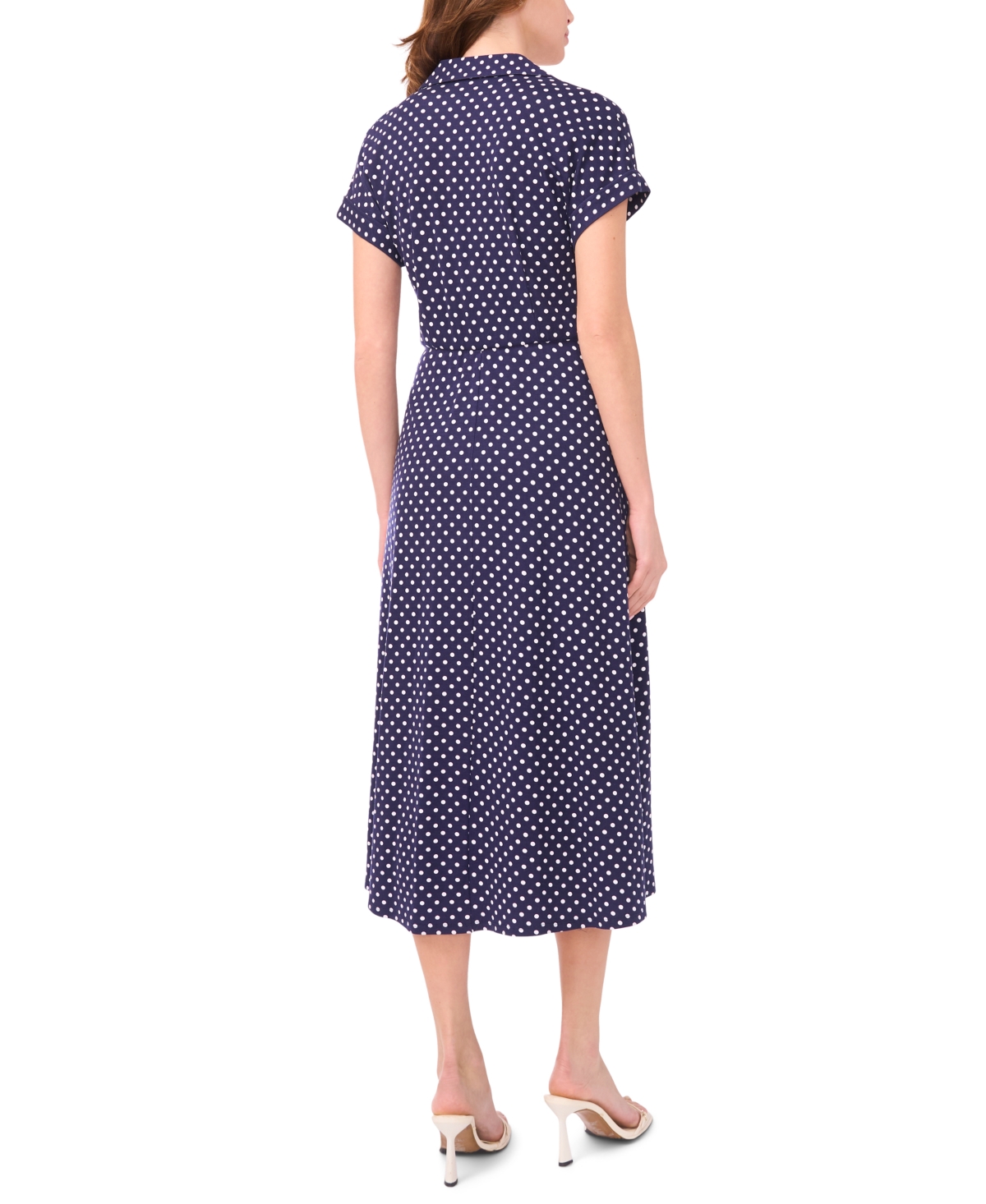 Msk Women's Polka-Dot Midi Dress