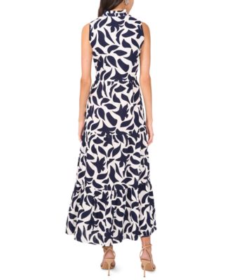 Women's Sleeveless V-Neck Tiered Maxi Dress