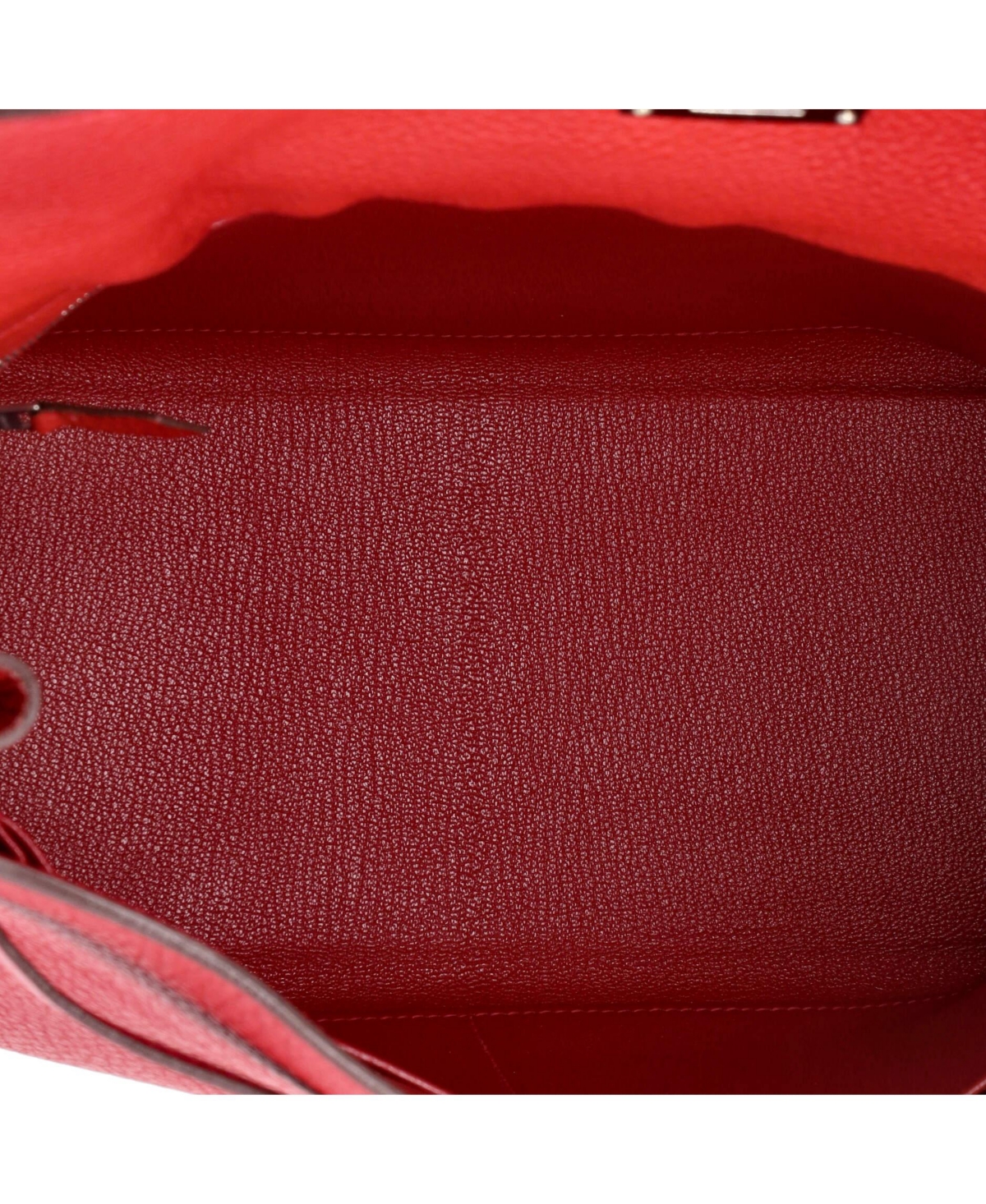 Pre-Owned HERMES Kelly 32 Handbag Red Togo with Palladium Hardware
