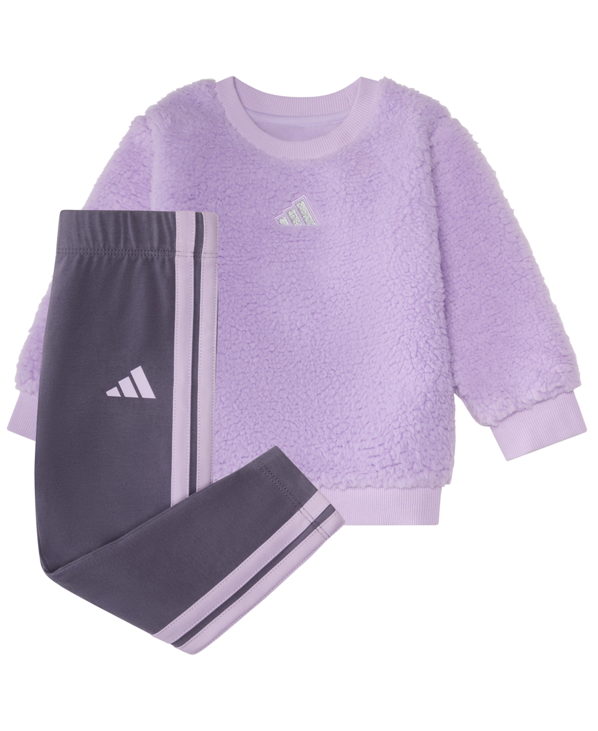 adidas Baby Girls Long-Sleeve Sweatshirt and Leggings, 2-Piece Set