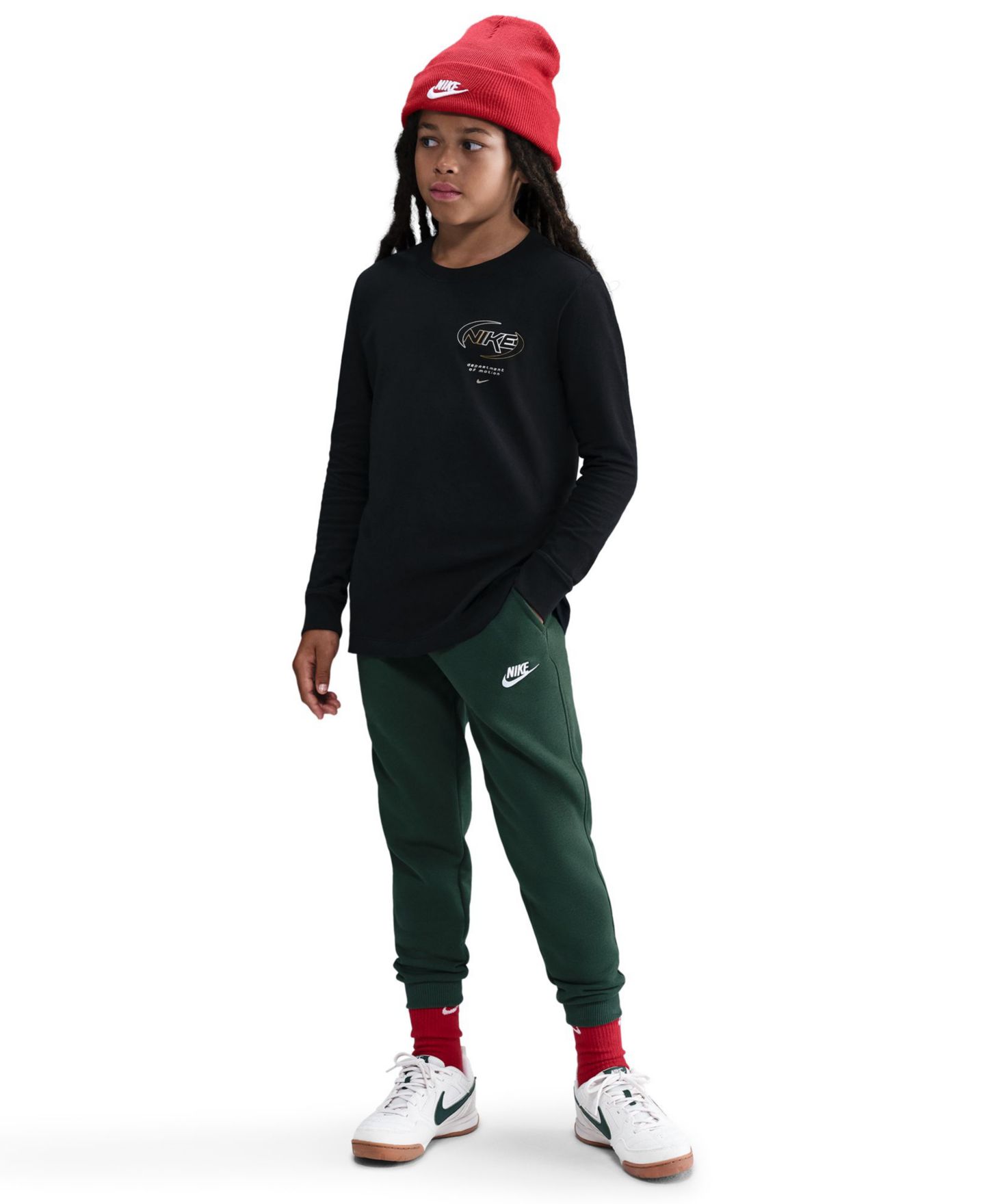 Футболка Nike Sportswear Long-Sleeve T-Shirt для мальчиков, цвет: Чёрный — фото 2