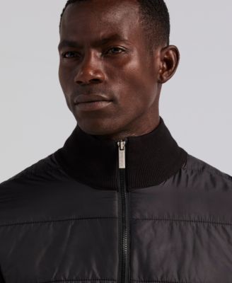 Men's Quilted Front Zip Sweater