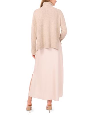 Women's Turtleneck Long-Sleeve Slip Dress