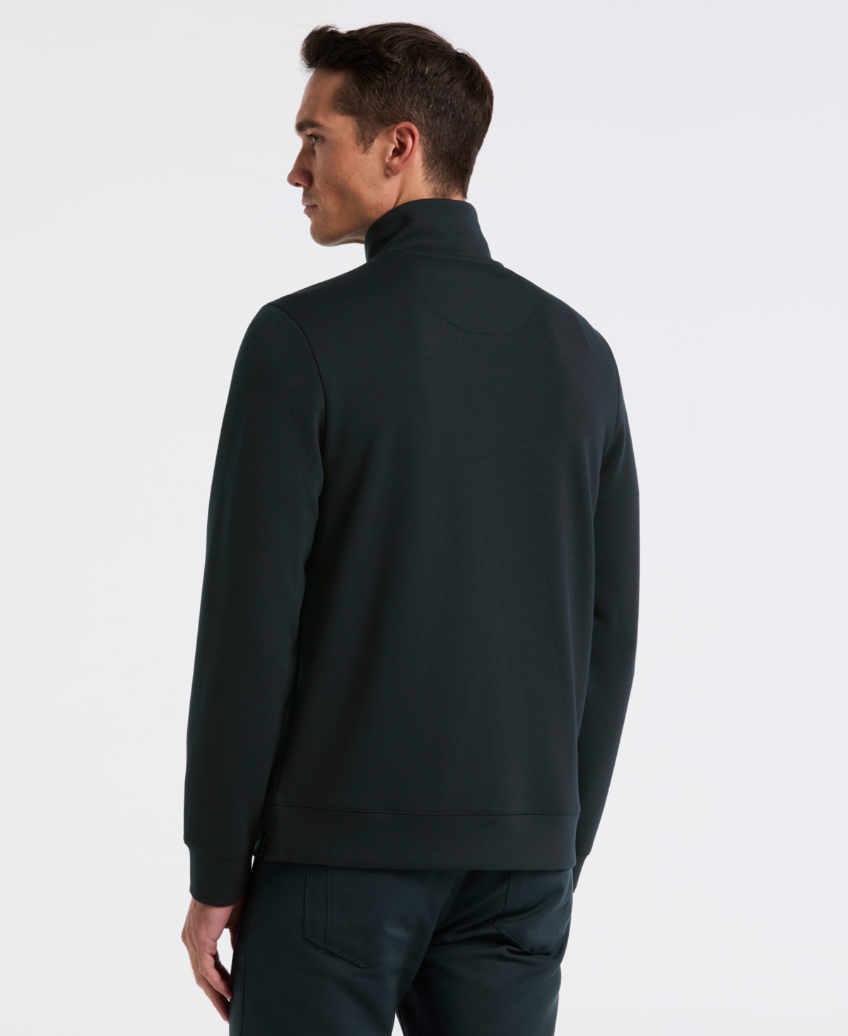 Perry Ellis Men's Neoprene Quarter Zip Long-Sleeve Sweater