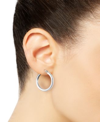 Polished Glitter 3-Pc. Set Hoop Earrings in Sterling Sliver