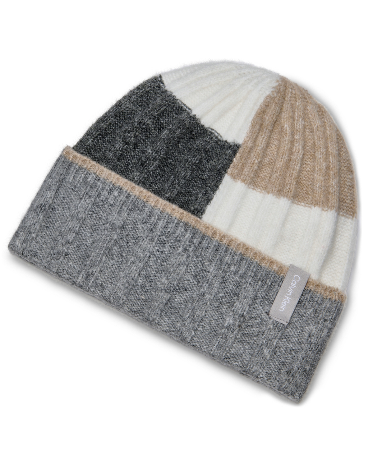 Calvin Klein Patchwork Knit Beanie