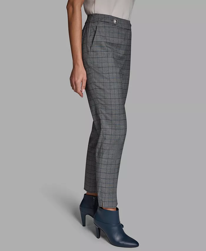 Women's Plaid High-Rise Straight Pants - thumbnail 4