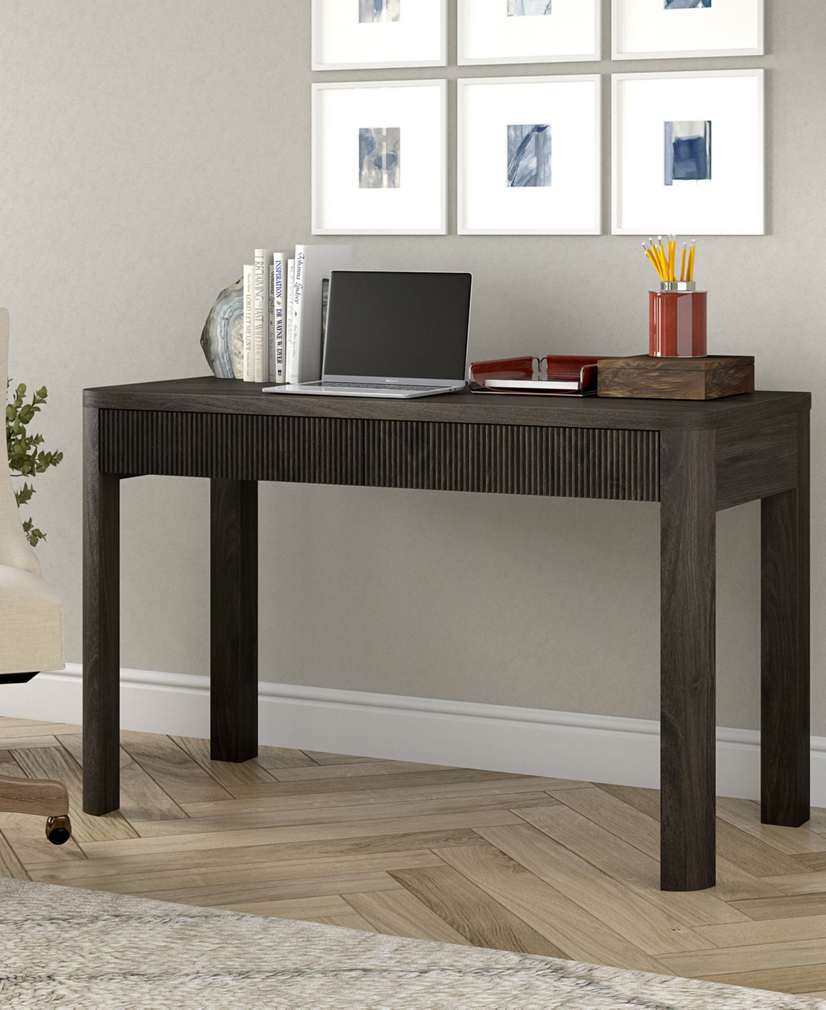 Hudson & Canal Mendoza 48" Wood Wide Rectangular Desk