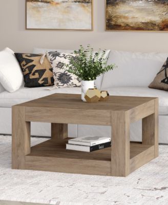 Hughes 32" Wood Wide Square Coffee Table