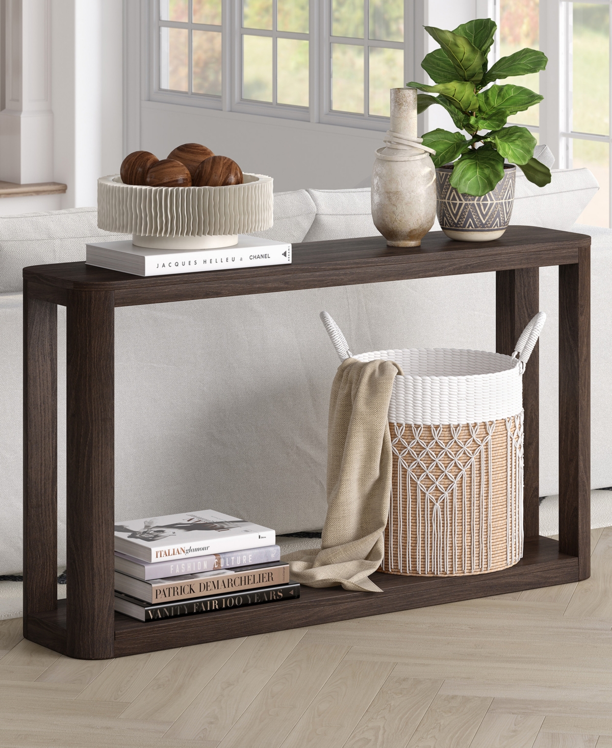 Hudson & Canal Stellan 52" Wood Wide Rectangular Console Table