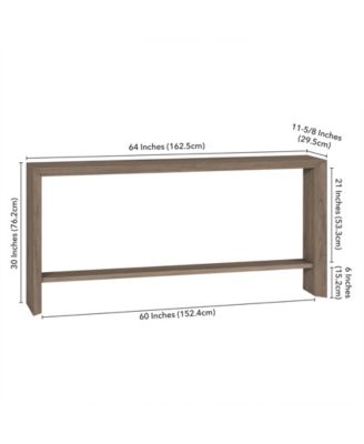 Osman 64" Wood Wide Rectangular Console Table