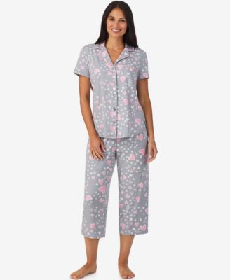 Cuddl Duds - Women's Short Sleeve Notch Collar PJ Set