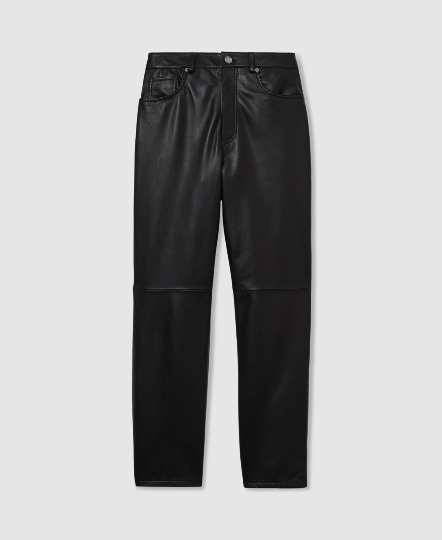 Женские брюки REISS Verona Leather Slim-Leg, цвет: Чёрный — фото 4