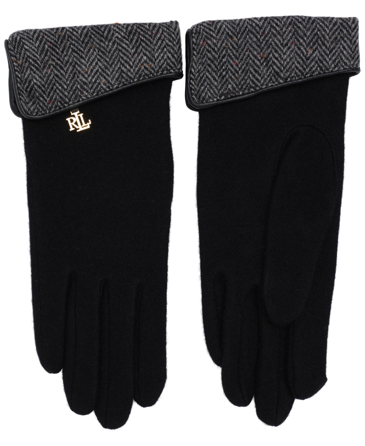 Lauren Ralph Pattern Cuff Glove With Logo Charm