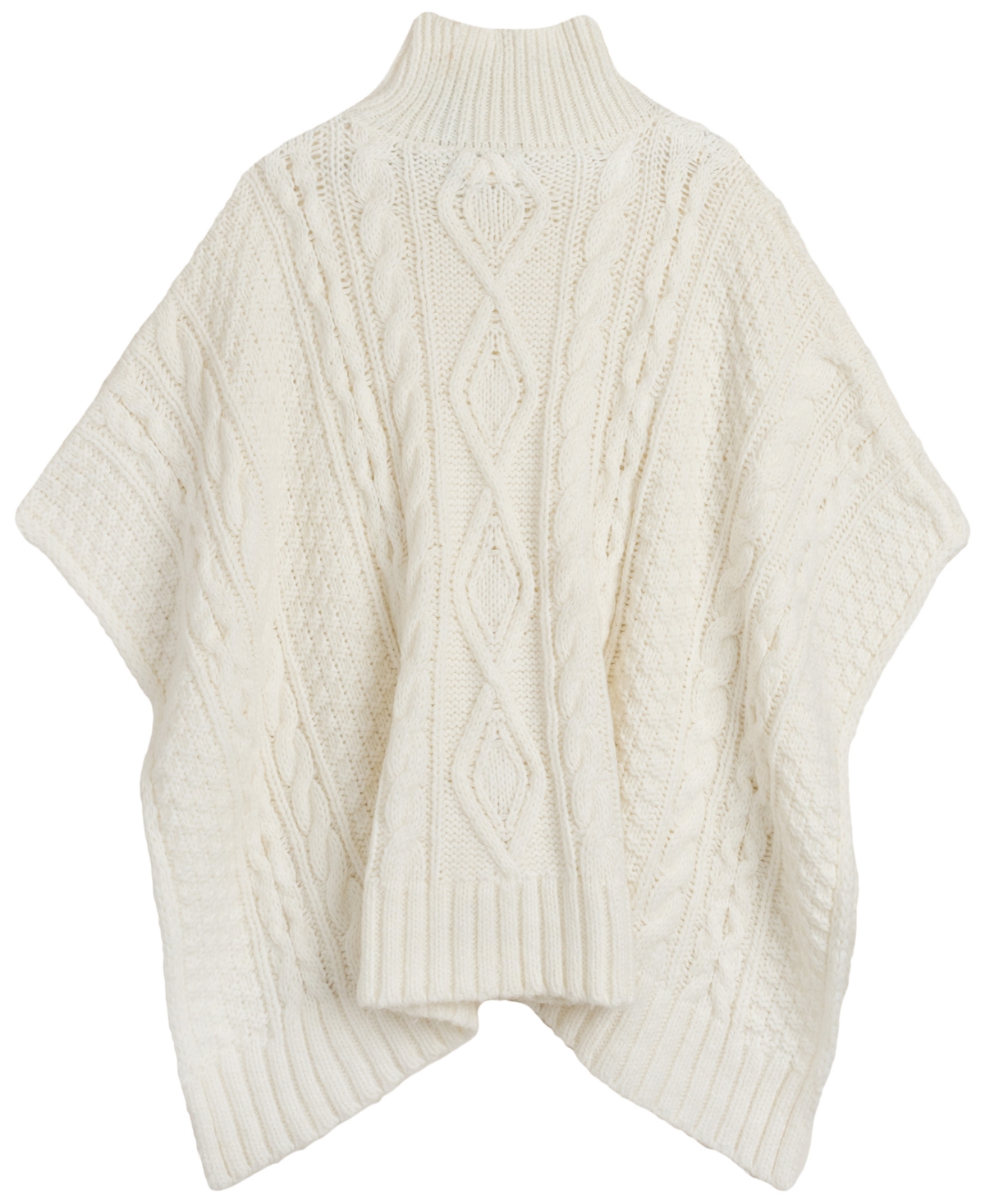 Lauren Ralph Crest Button Cable Poncho Wrap