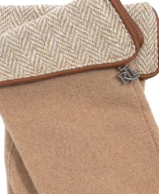 Pattern Cuff with Logo Charm Glove