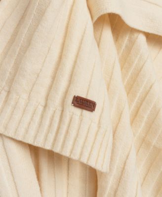 Wide Rib Ruana with Pockets Knit Wrap