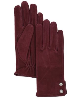Suede Crest Button Glove