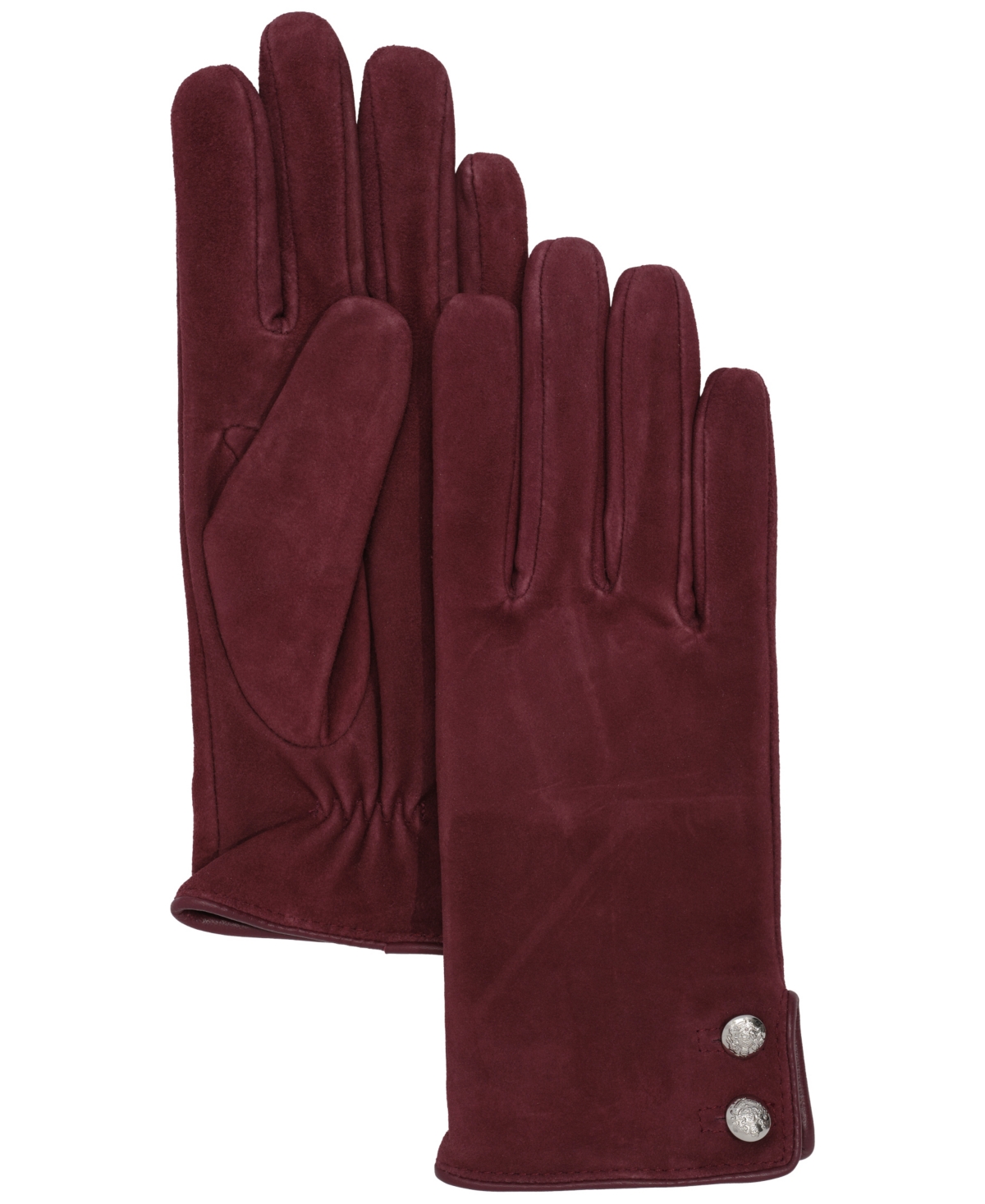 Lauren Ralph Suede Crest Button Glove