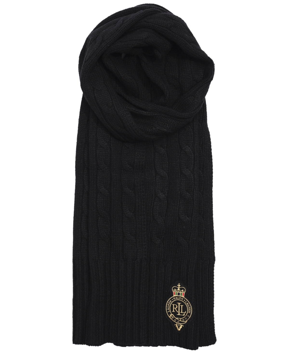 Lauren Ralph Cable Crest Patch Scarf
