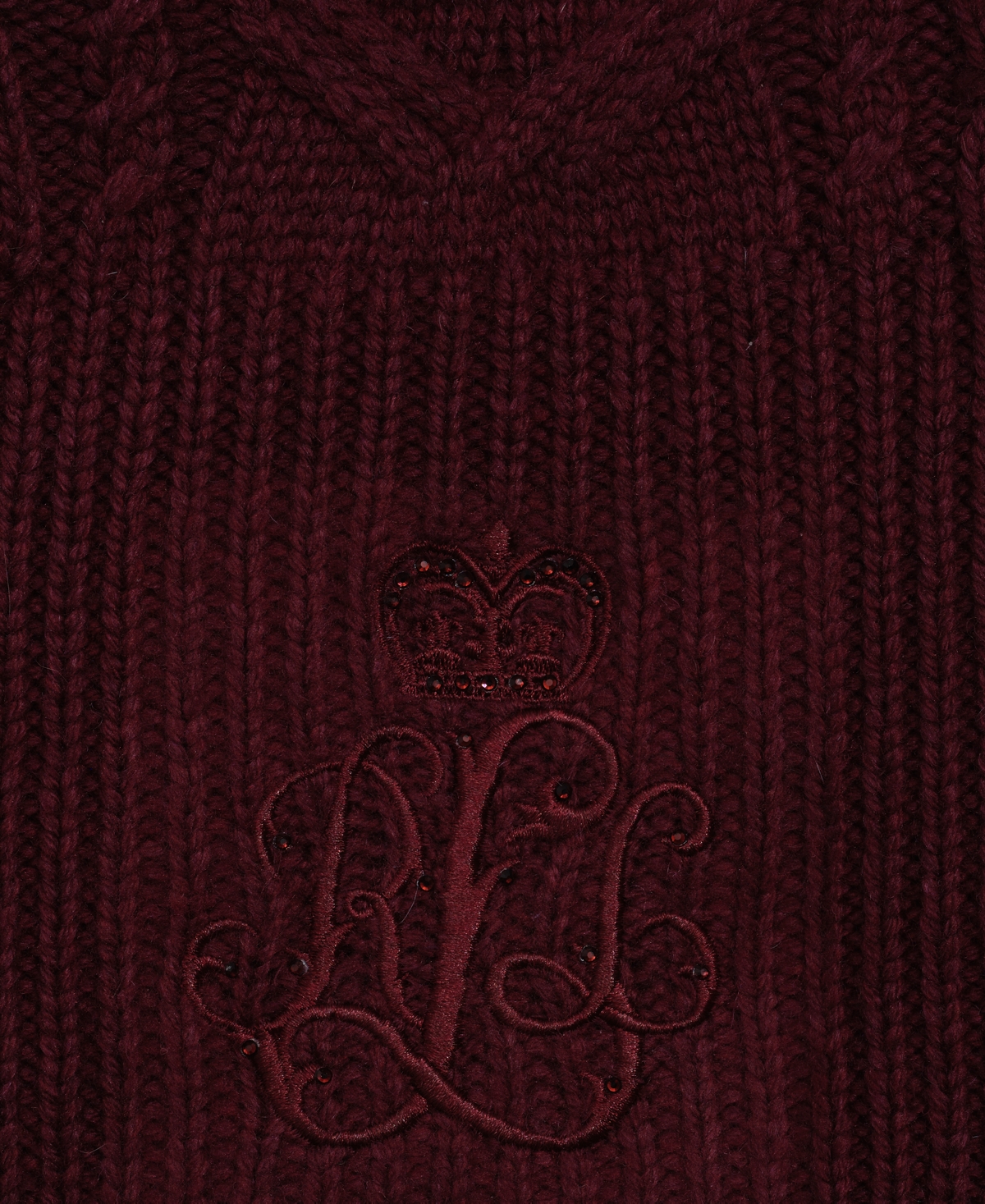 Lauren Ralph Lauren Cable Scarf With Direct Embroidery And Stones