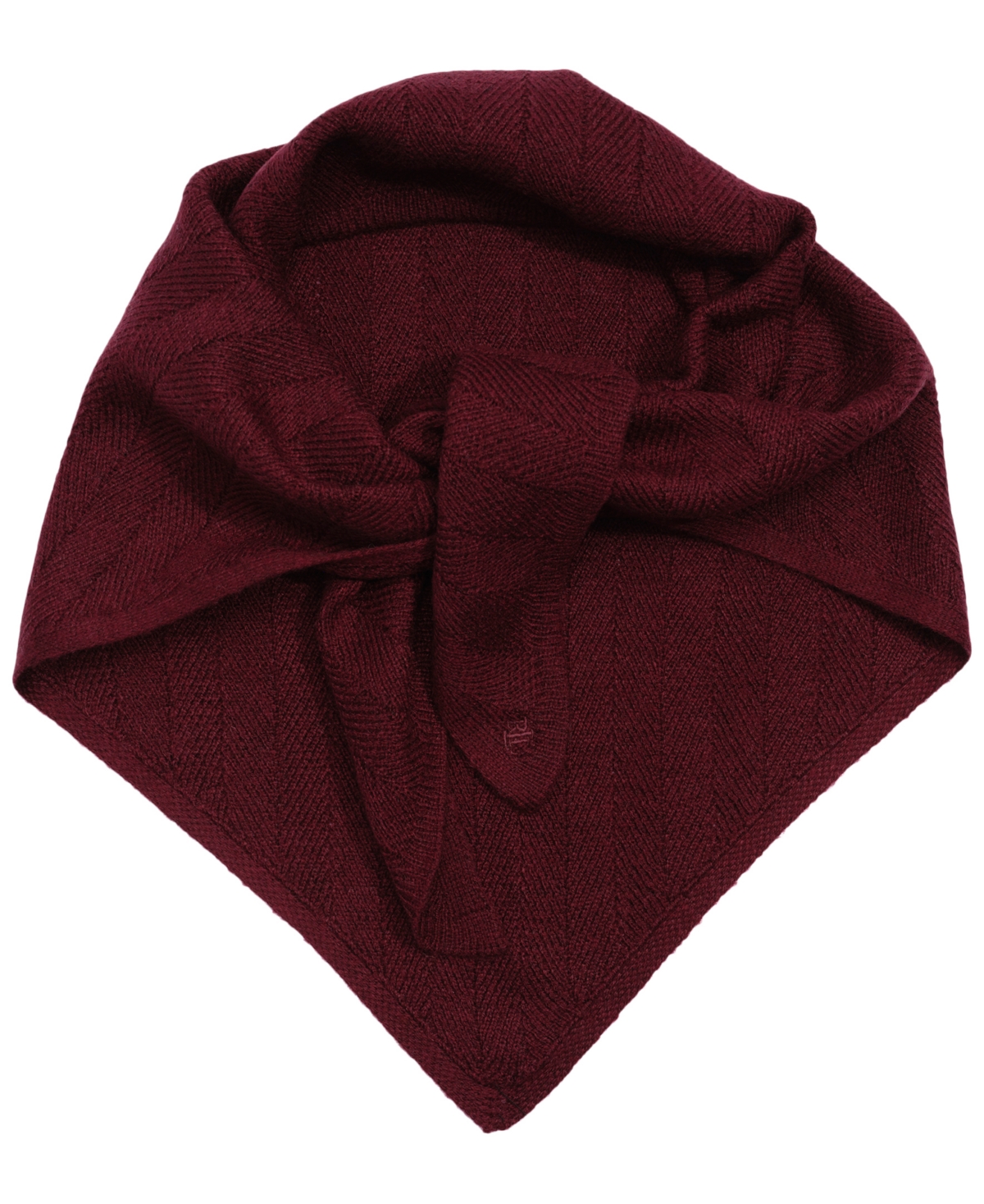 Ralph Lauren Chevron Knit Neckerchief Scarf In Burgundy