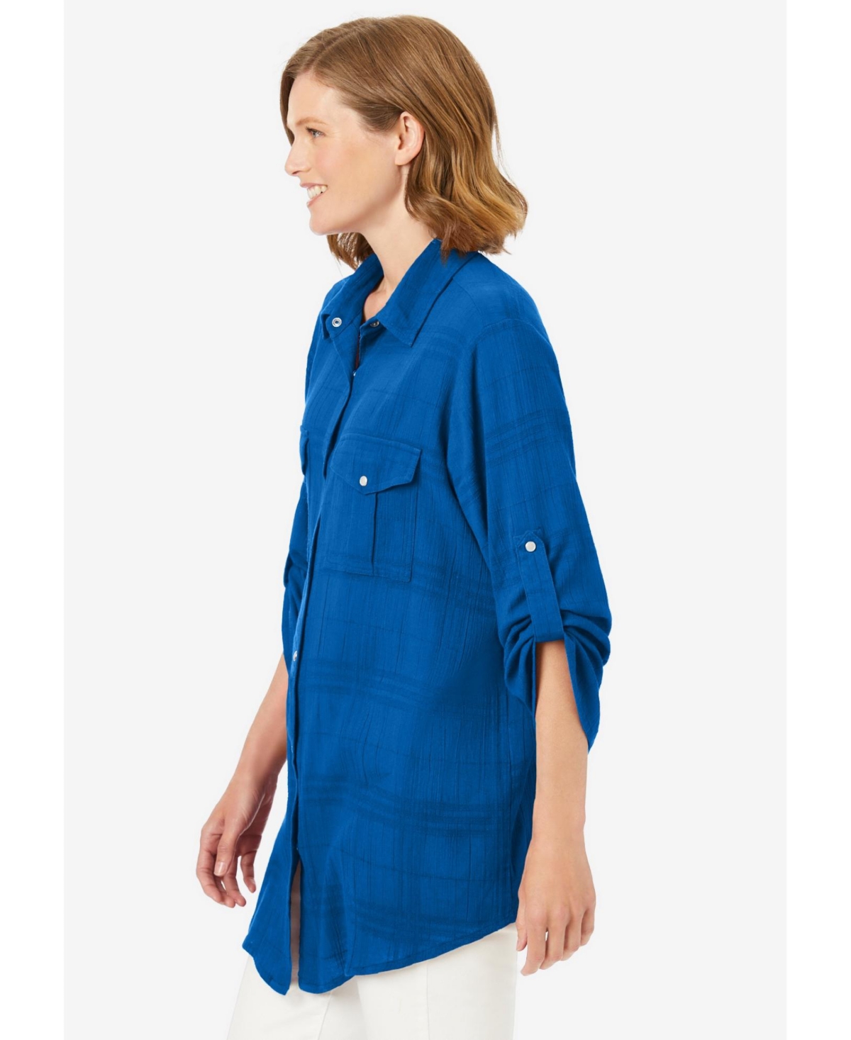 Woman Within Women's Cotton Gauze Bigshirt