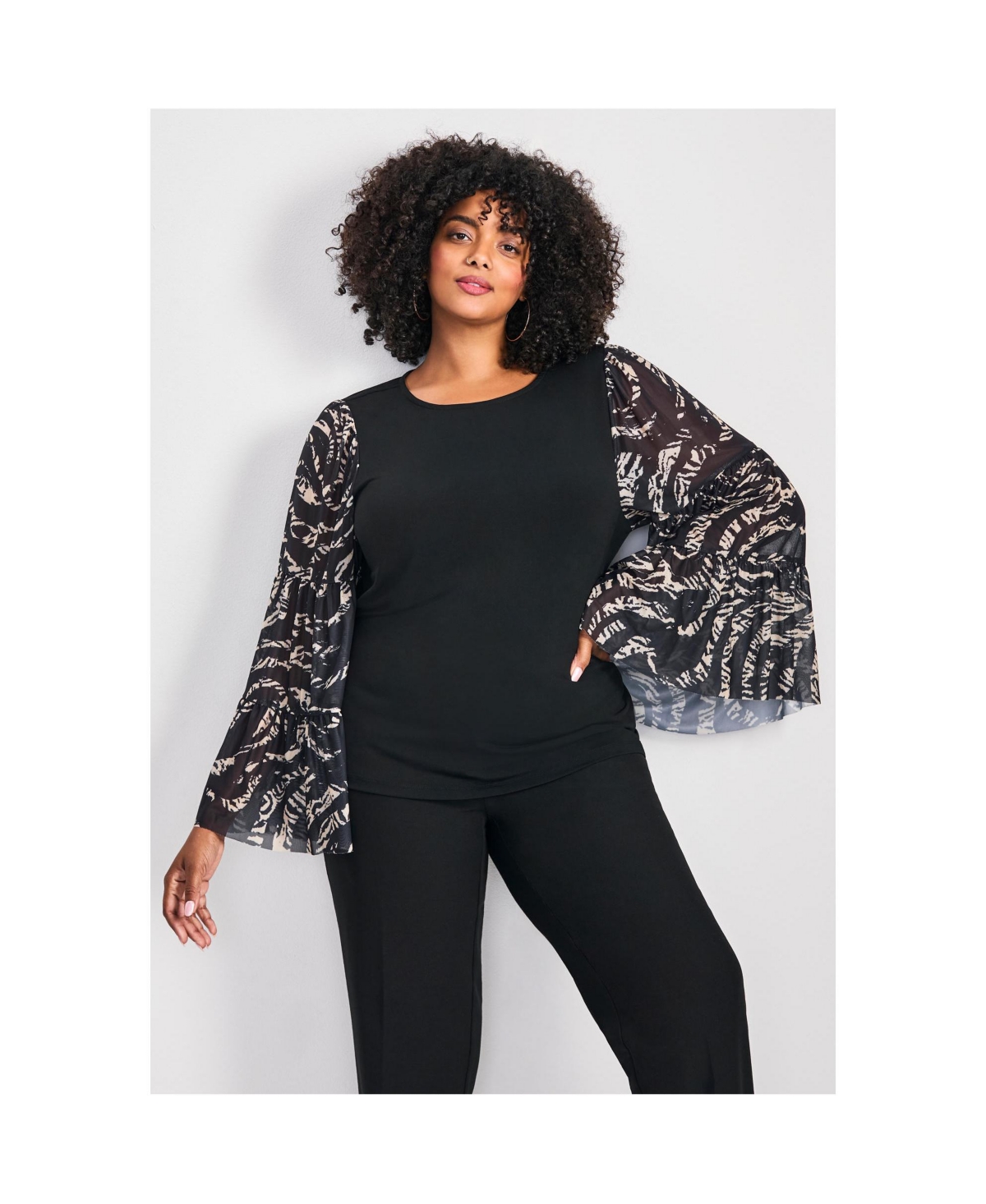 Avenue Women's Mylo Mesh Bell Sleeve Top