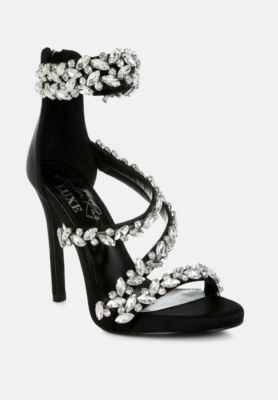 Womens Korna Diamante Embellished Stiletto Heel Sandals