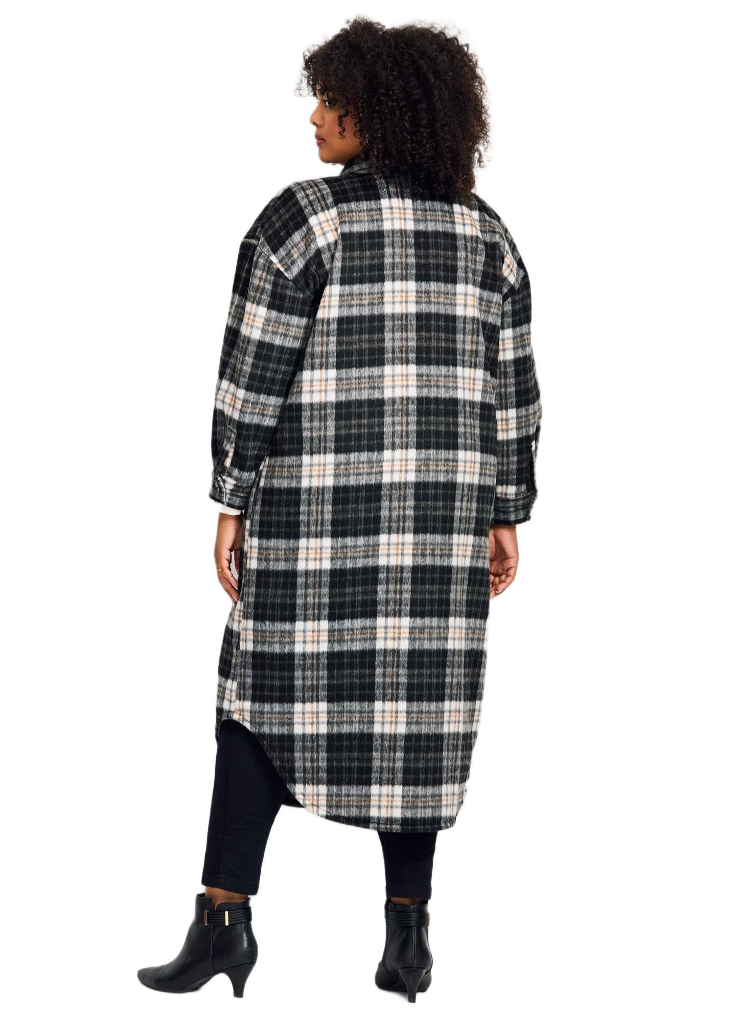 Женская куртка AVENUE Plus Size Brushed Long Shirt Jacket — фото 4