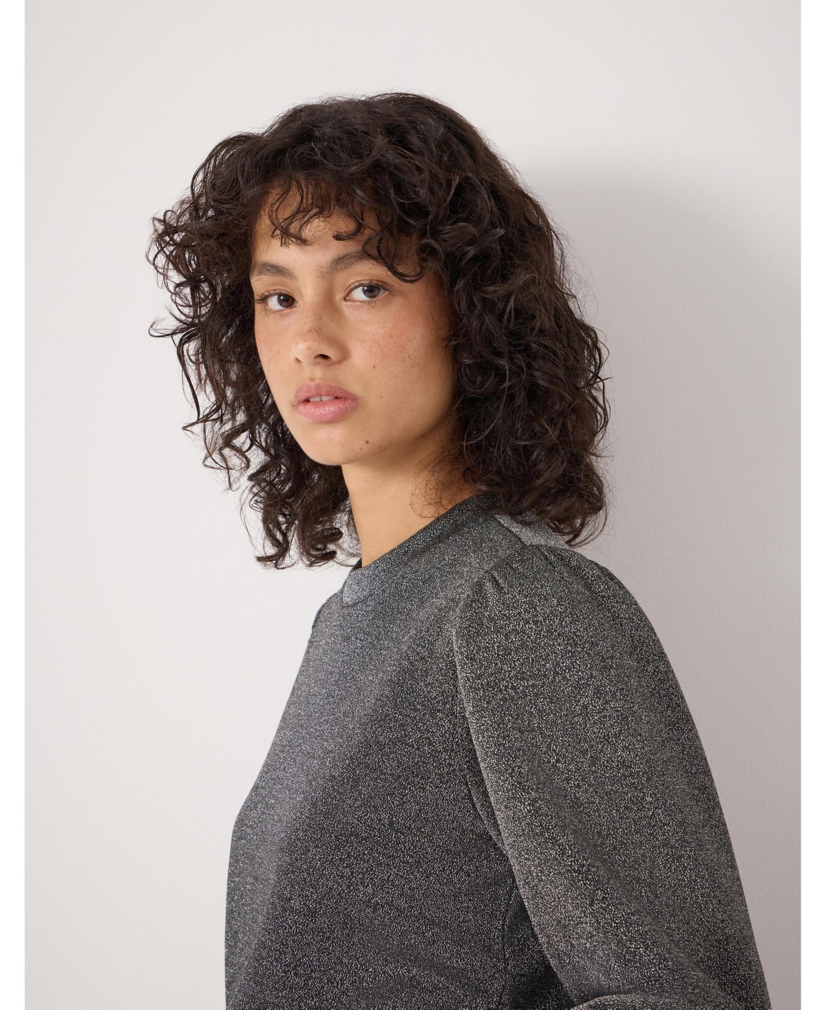 Hush Women's Emily Sparkle Puff Sleeve Jersey Top