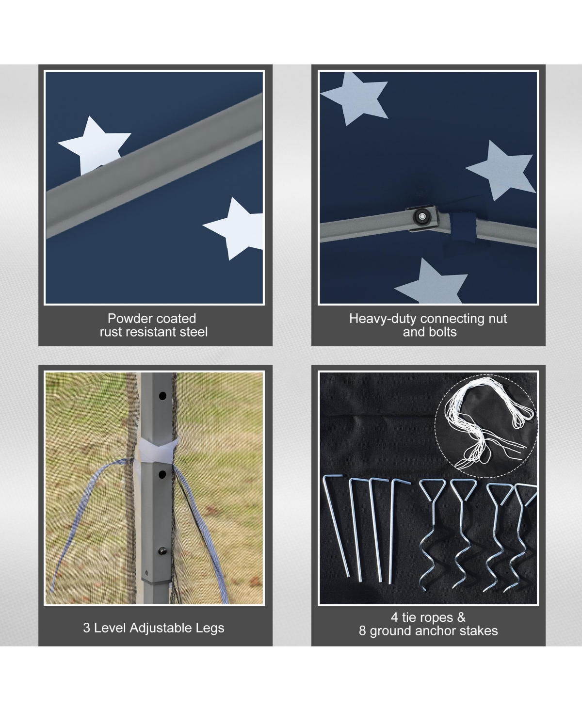 Outsunny 10' x Pop Up Canopy with 4 Removable Sidewalls,