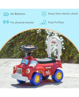 Toddler Ride on Fire Truck with Music, Horn, Under Seat Storage,