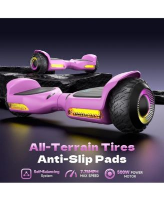 Hoverboard All Terrain Hoverboard with LED Lights & 500W Motor, Self Balancing Off Road Hoverboards with Bluetooth for Kids ages 6-12 and Adults