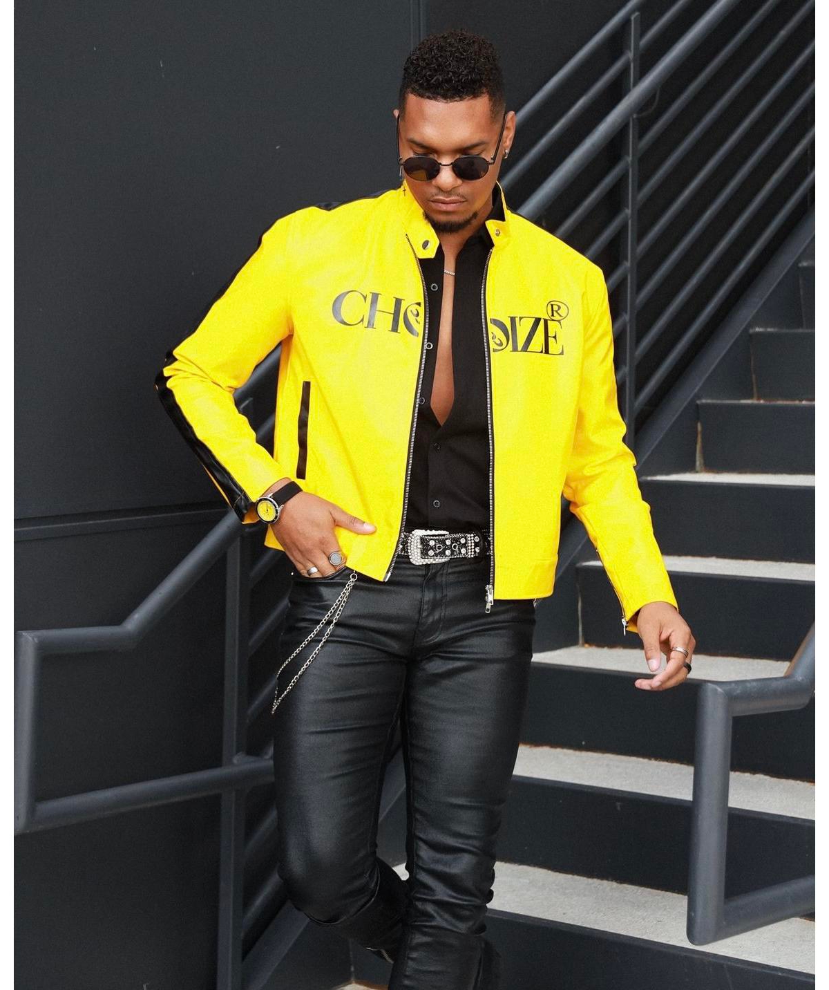 Peugeot Men's Sport Bezel Watch with Yellow Dial and Black Canvas Strap