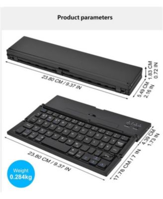 Metal Portable Mini Bluetooth Keyboard and Dual-Mode Charging Mouse Set - Wireless Keyboard for Phone and Tablet, Foldable Bluetooth Keyboard, White