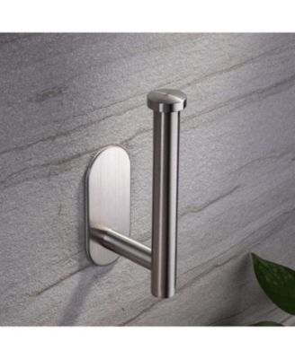  6.2"×2.6" Paper Holder Self Adhesive - Adhesive Comfort Room Roll Holder no Drilling for Bathroom Stainless Steel Brushed
